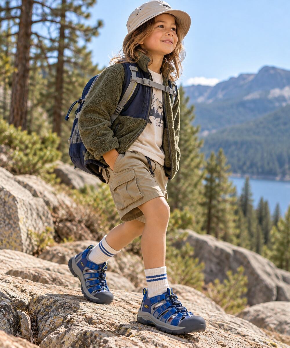 KEEN Kids Sandals Size 2 Blue Gray Closed Toe Hiking Water Shoes Outdoor